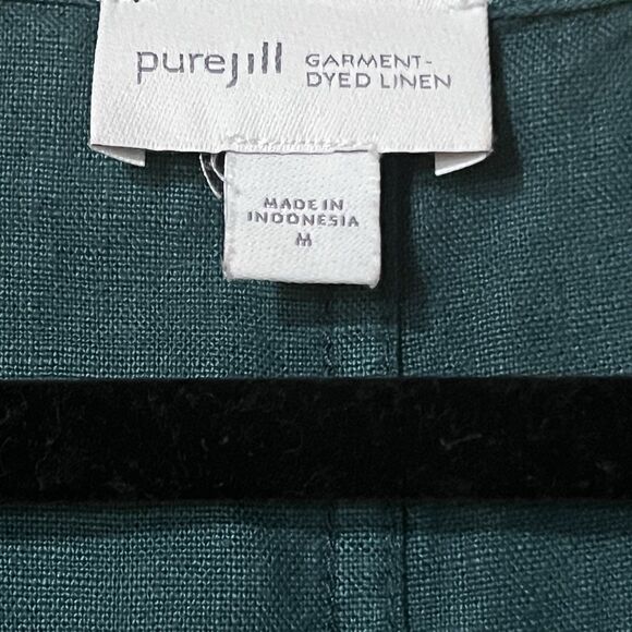 PureJill J. Jill Womens Size Medium Garment Dyed Linen Green Shift Dress - Picture 3 of 3